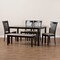 Baxton Studio Minette Sand Upholstered and Brown Finished Wood 6-Piece Dining Set 170-9397-10916-10519 - alternate 3